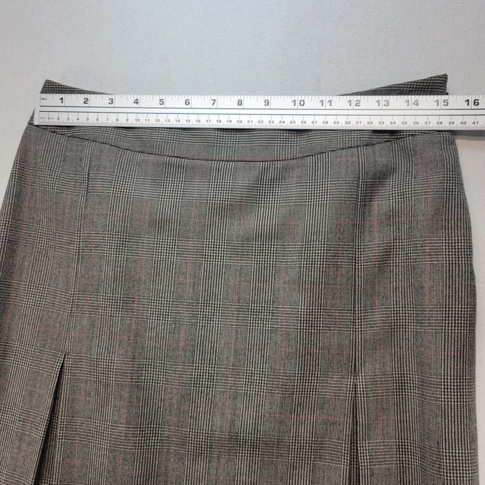 Brooks Brothers 346 Blazer+Skirt 2-pc Set Women 8 Gray Plaid Wool A-Line Pleated - Picture 16 of 16